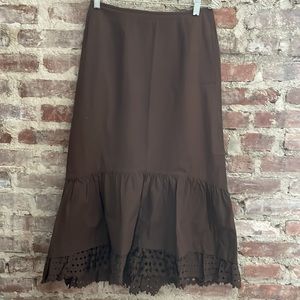 Italian, handmade, skirt w/lace-cut hem